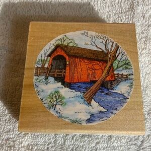Stampendous Wood Rubber Stamp “Covered” 3” X 3” (NEW)